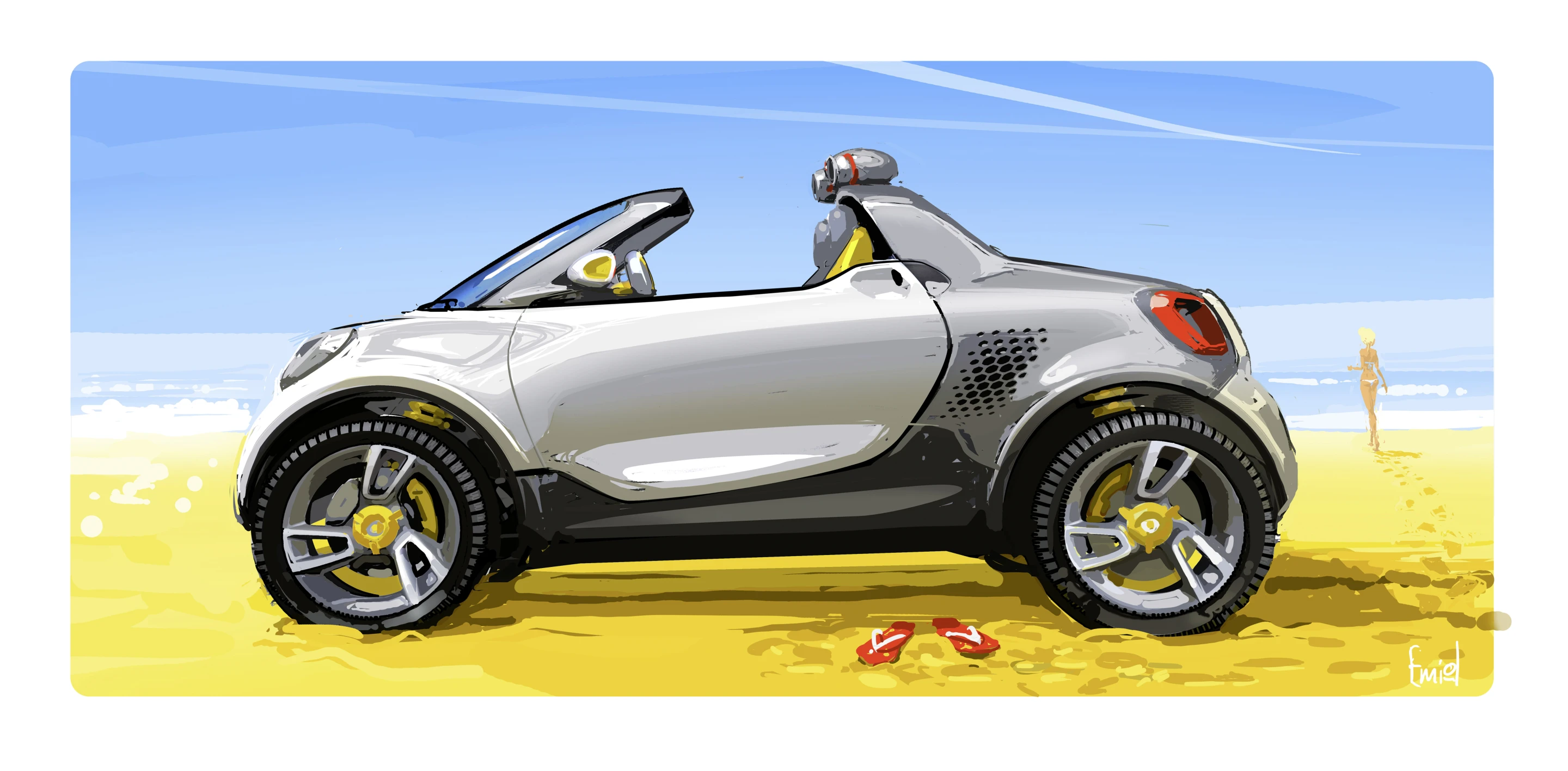 The smart for-us is a concept car, that combines a smart fortwo with a pickup truck