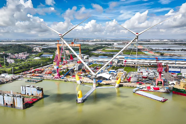 Mingyang Smart Energy OceanX twin-rotor wind turbine design ... it's not small