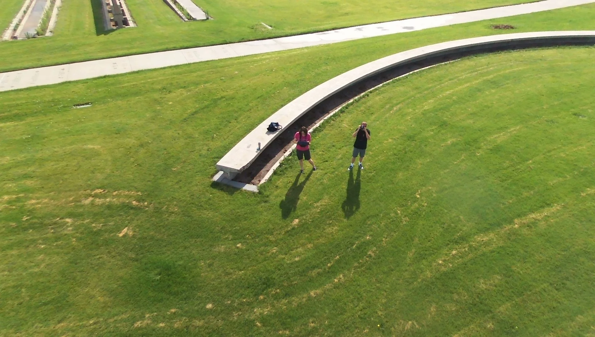 The Parrot Bebop's onboard camera, spying on the author and one of her friends