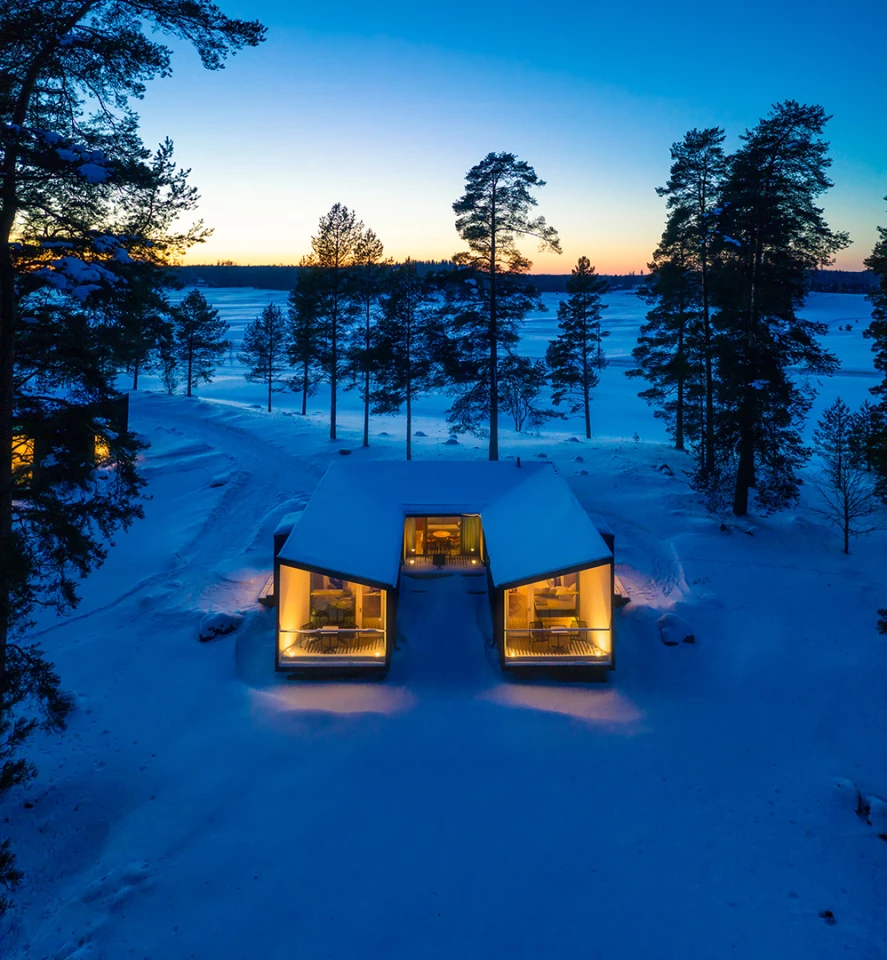 The Uni Villas pilot project is made up of three uniquely shaped dwellings located in Finland's Kytäjä Golf