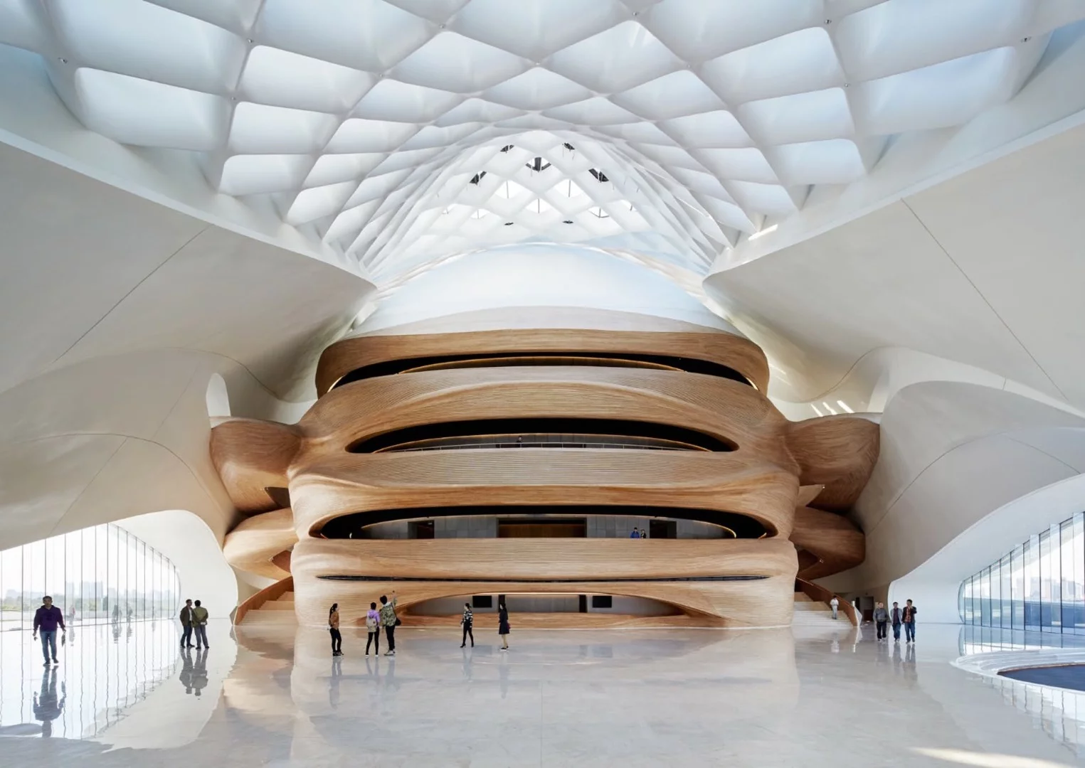 MAD Architects' extraordinary opera house in Harbin, China looks like an alien spaceship - both inside and out