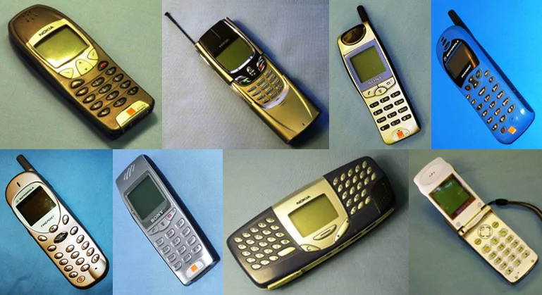 Selection of 2G cell phones from the 1991 -2006 (Images: University of Salford)