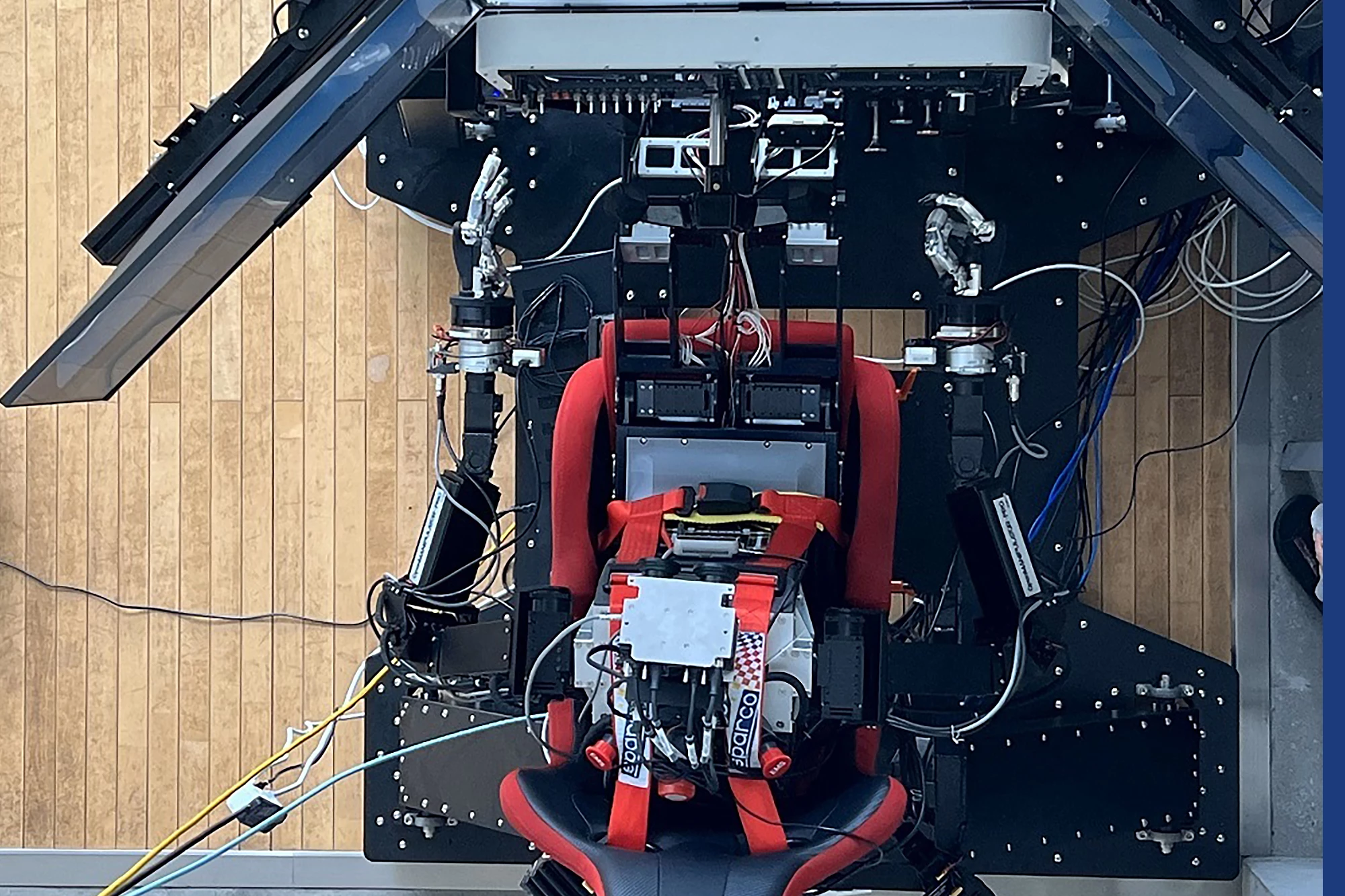 A view of the robot from the top, using a flight simulator