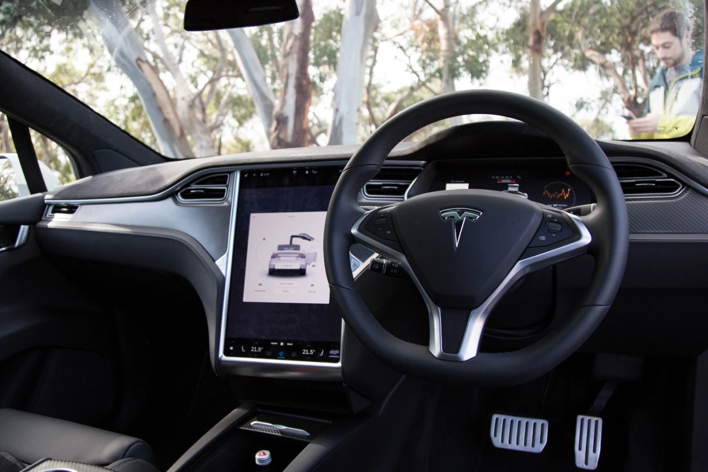 The interior of the Model X is a masterpiece of pared-back design