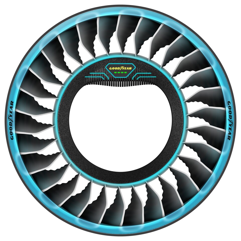 Data from its sensors, and from vehicle-to-vehicle and vehicle-to-infrastructure communication systems, would be analyzed by the Aero tire's onboard artificial intelligence processor