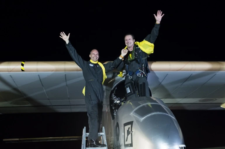 André Borschberg and Bertrand Piccard arrriving JFK International Airport (image: Solar Impulse)