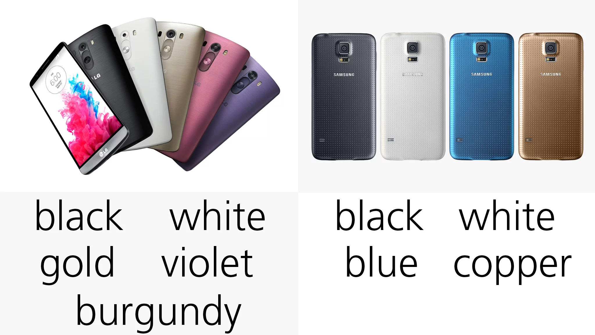 Color options for both phones
