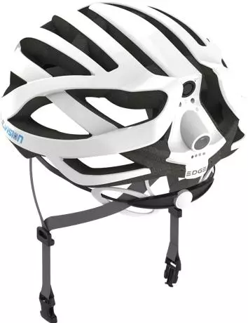 The Cyclevision Edge's rear camera can be livestreamed to a device via Wi-Fi, giving riders a digital rear-view "mirror"