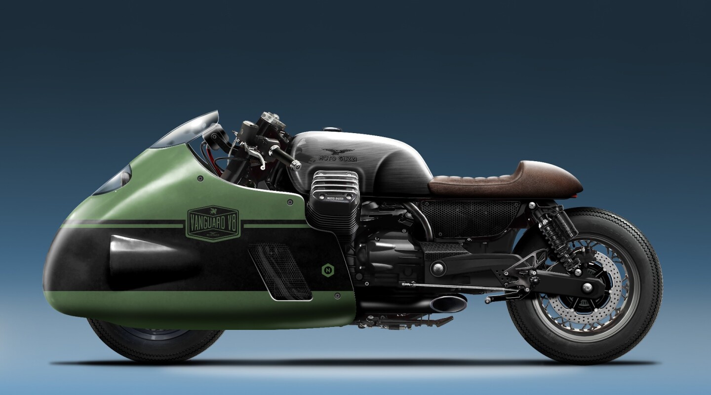 Vanguard Moto Guzzi V8: design by Ulfert Janssen at Gannet Design
