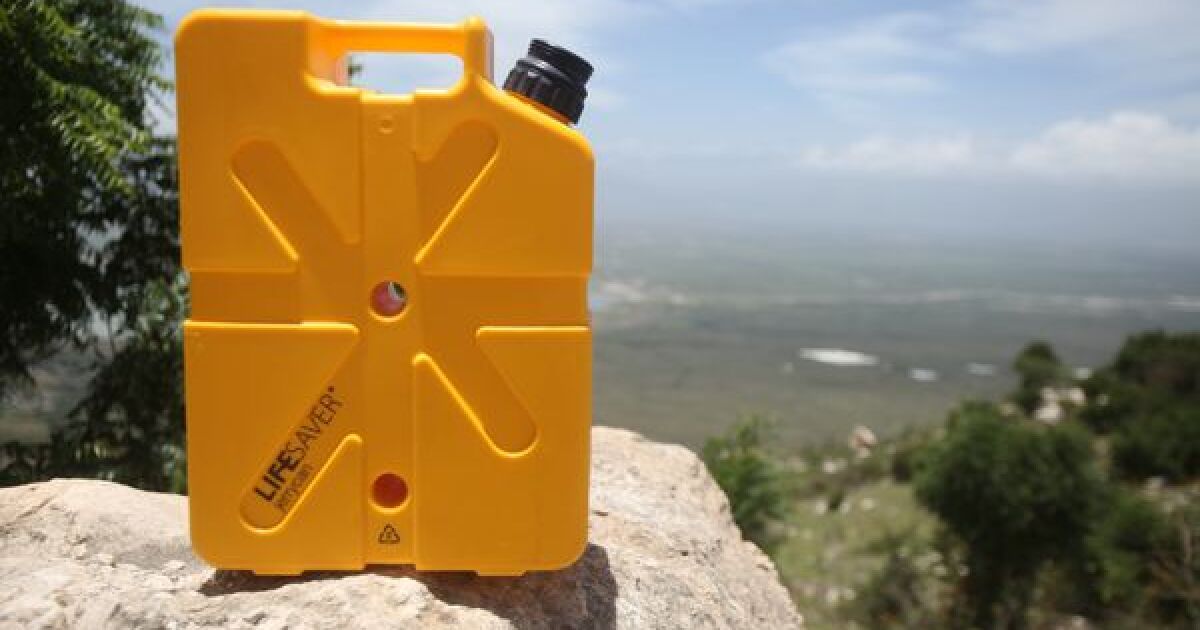 LifeSaver Jerrycan purifies 5 gallons of water for drinking and showering