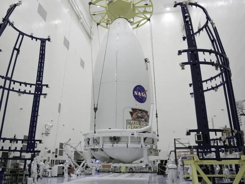 The MSL within its protective faring and ready to transport(Image: NASA/Kim Shiflett)