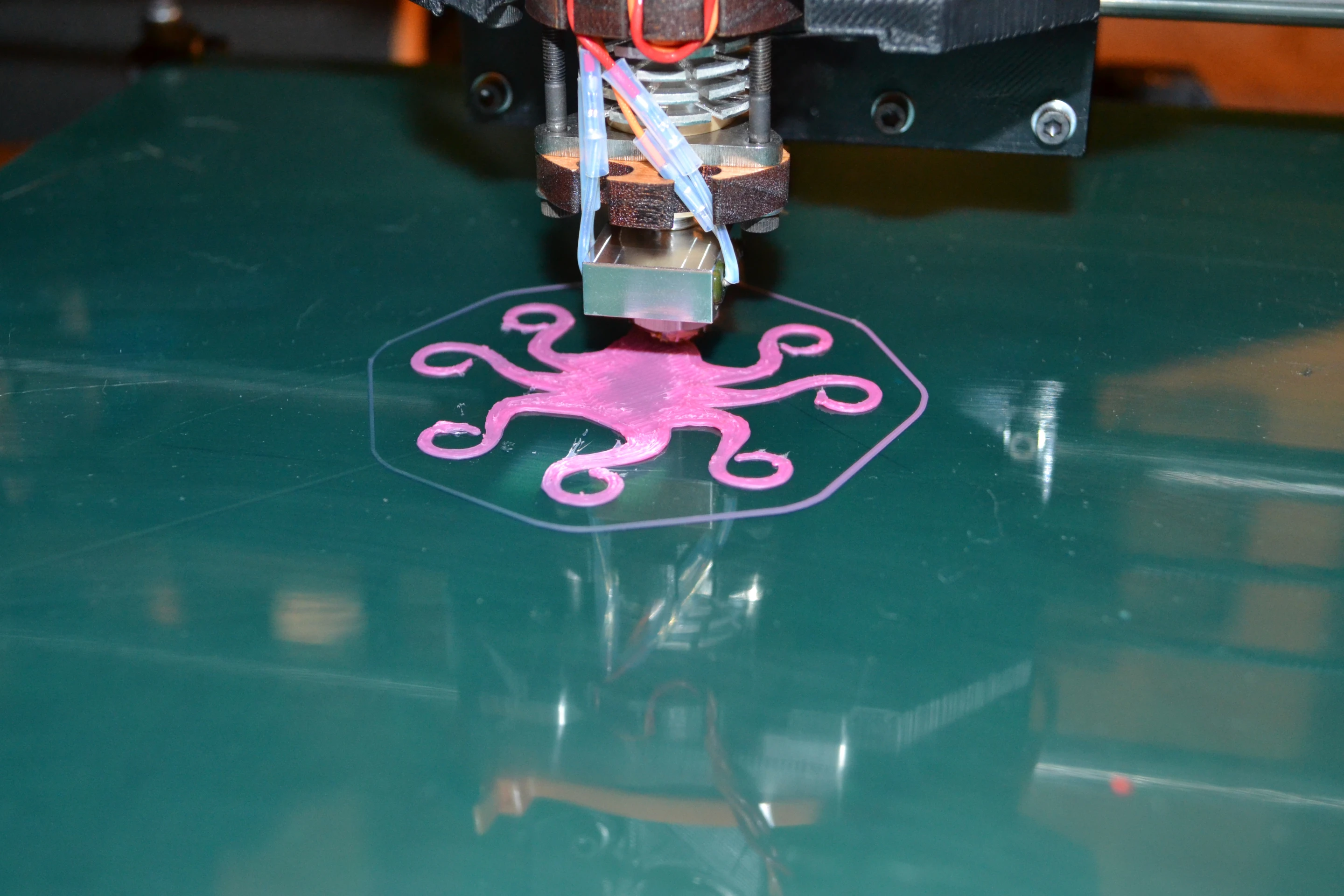 The LulzBot TAZ test is a small octopus figurine that takes about 35 minutes to print