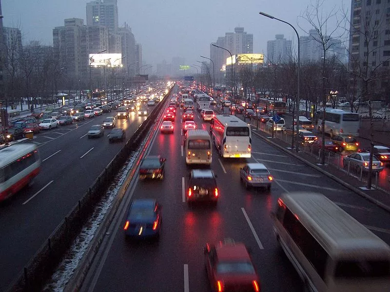 Traffic on the streets of Beijing, the worst offender on the index