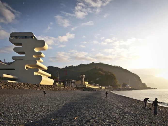 Believe it or not this weird structure is a border checkpoint commissioned by the government of Georgia and located on the border of the country to Turkey. Designed by Berlin-based architects J.Mayer.H, it was build in 2011