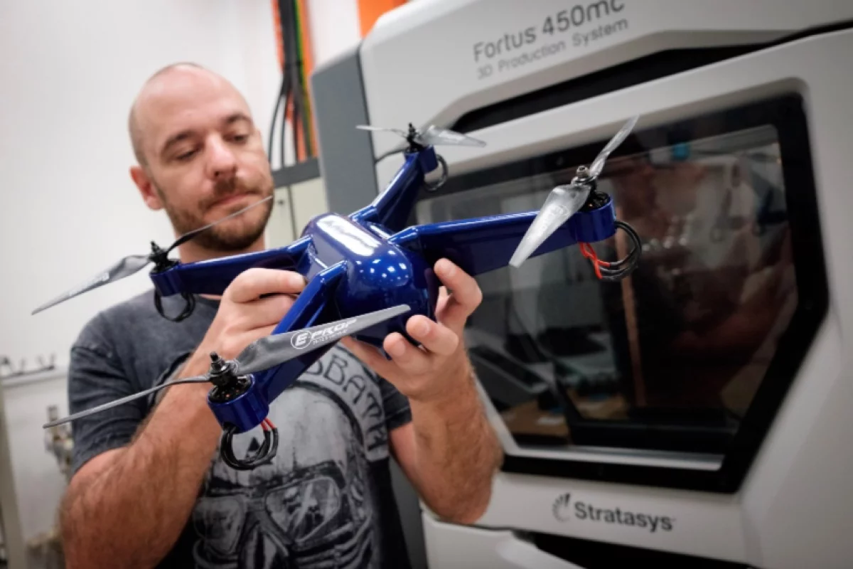 Phillip Keane with his 3D-printed drone
