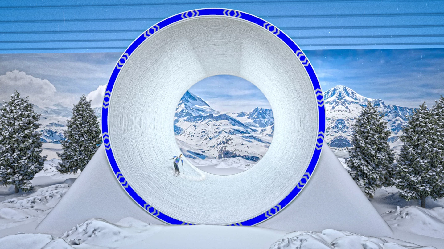 The higher up the wall you go, the more acceleration you can unlock. Riding the Snowtunnel (rendered here, as full-size prototypes are yet to be built) might feel a bit like surfing a wave