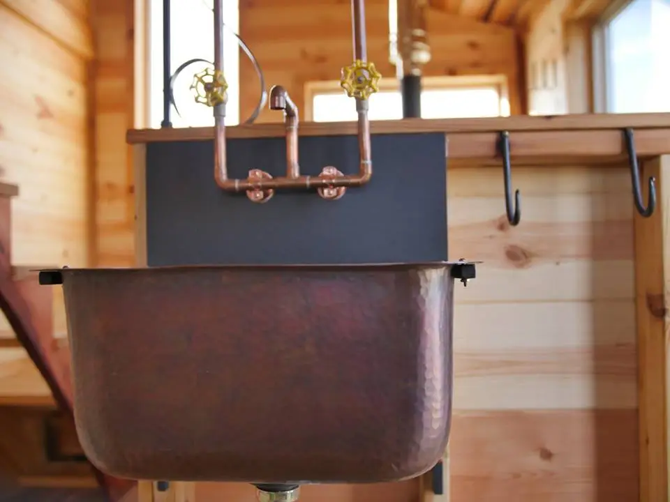 The Honey on the Rock's copper kitchen sink