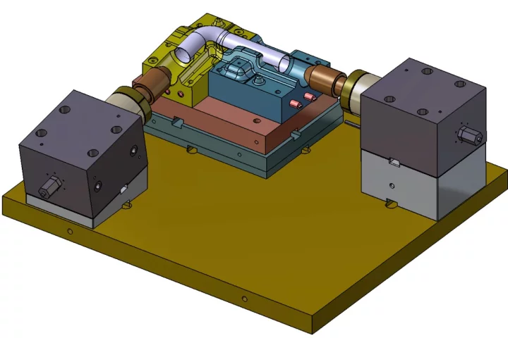 Schematic of titanium pipes being formed