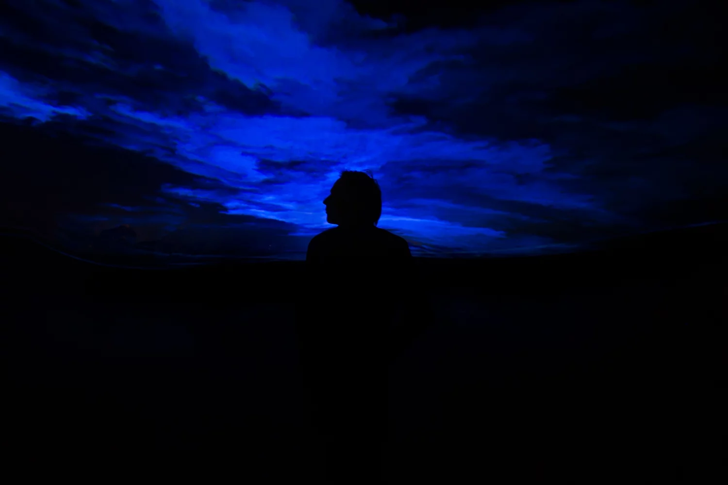 The installation uses LED lighting, lenses and software to create a visual effect