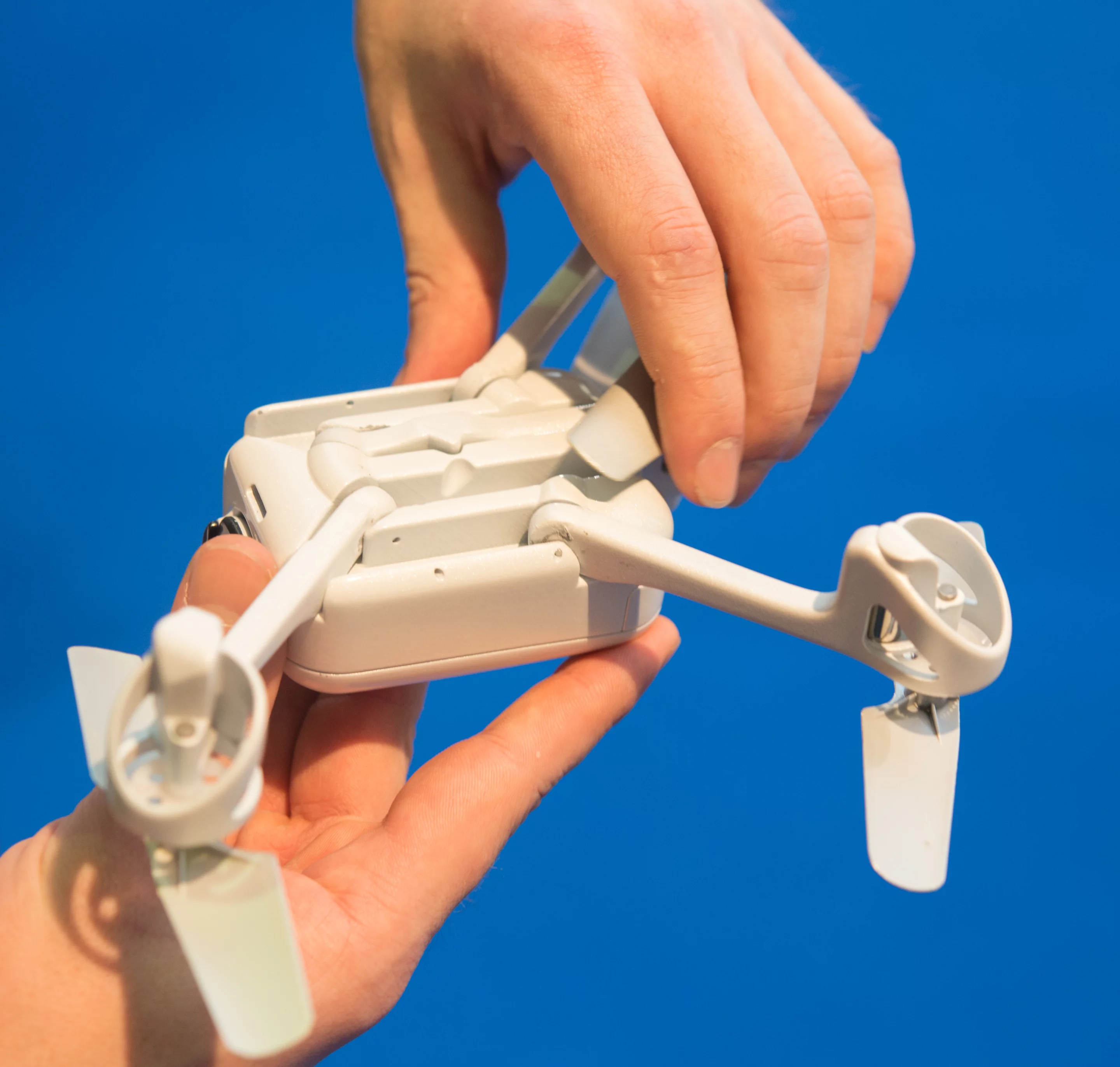 The Vibe selfie drone can be folded to make it more compact when not in use