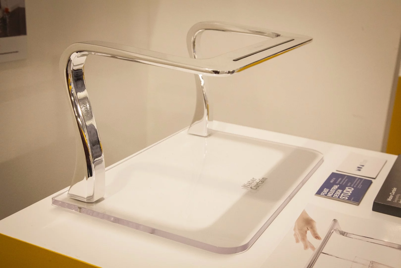 Global Grad Show: The Water Curtain by students from Huazhong University of Science and Technology China is a water-saving tap that uses sensors to adjust its water coverage according to the presence of objects beneath it