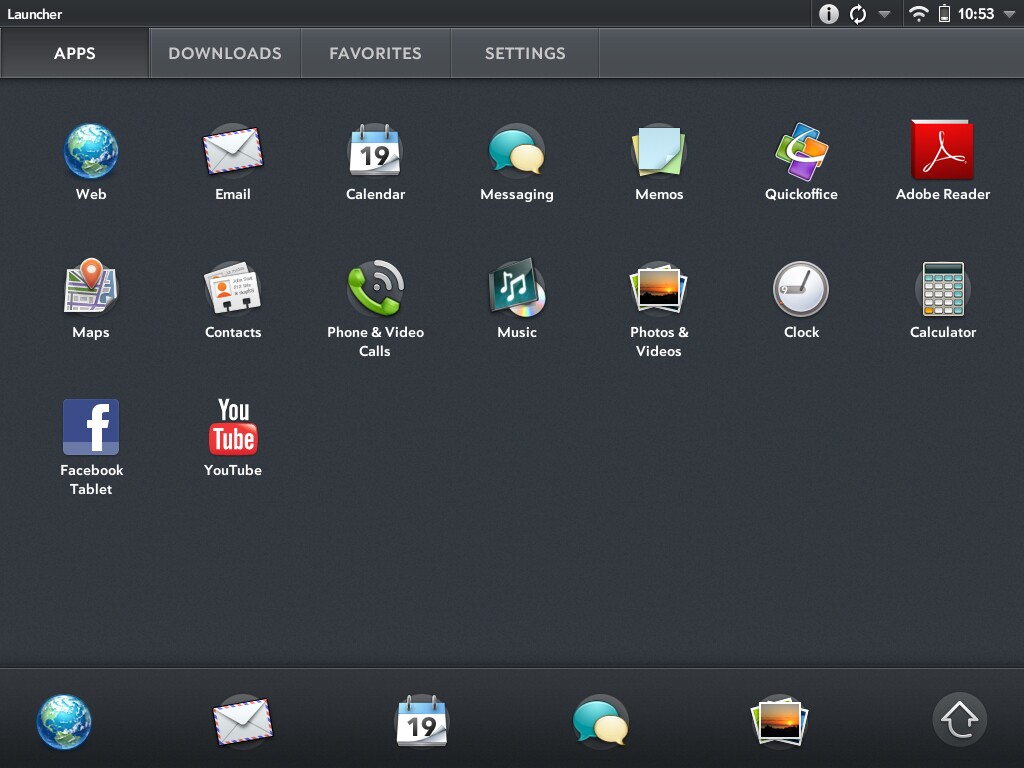 TouchPad's pre-installed apps