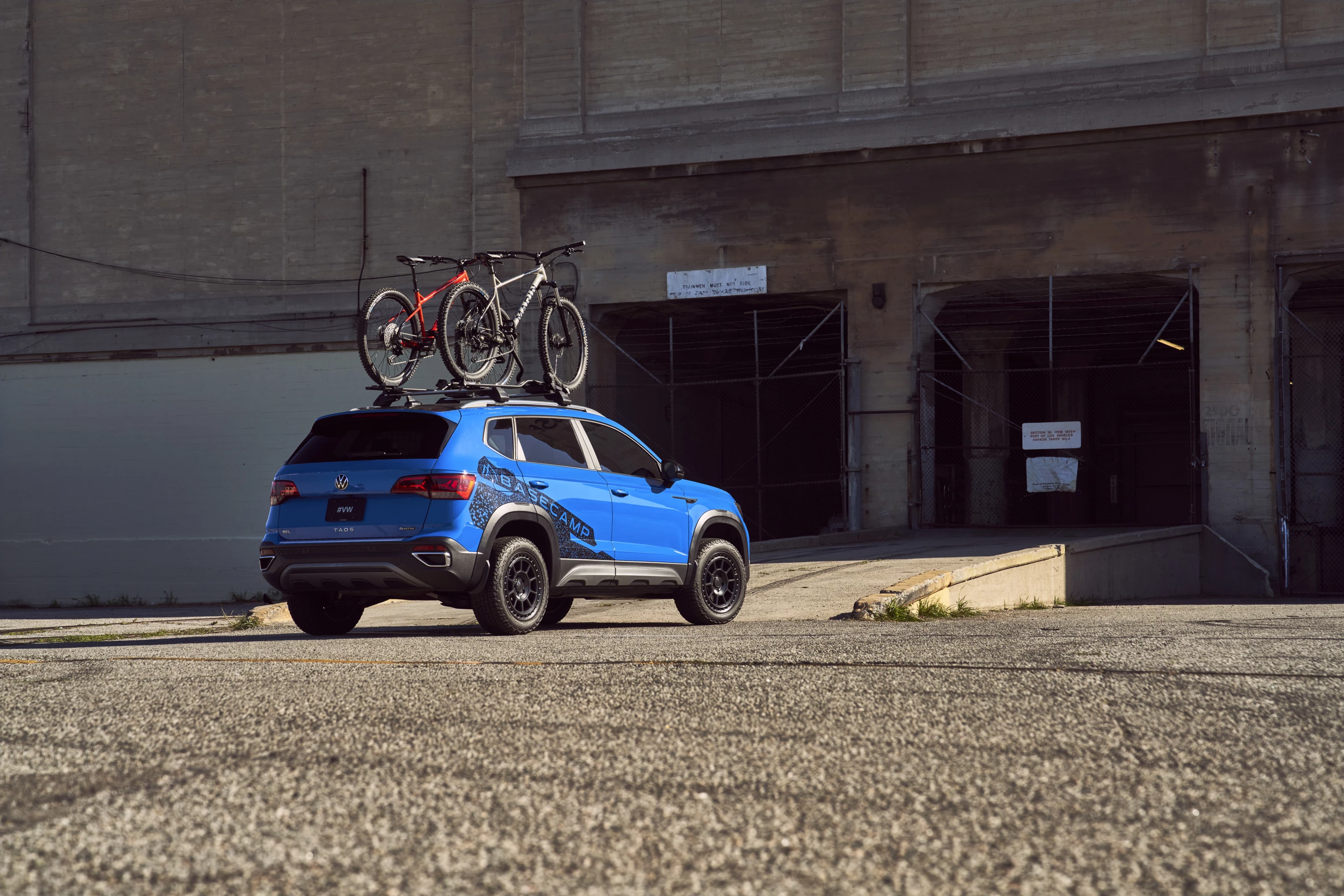 The Volkswagen Taos gets this Basecamp upfit with bike racks, TRAK+ wheel spacers, a lifted suspension, and more