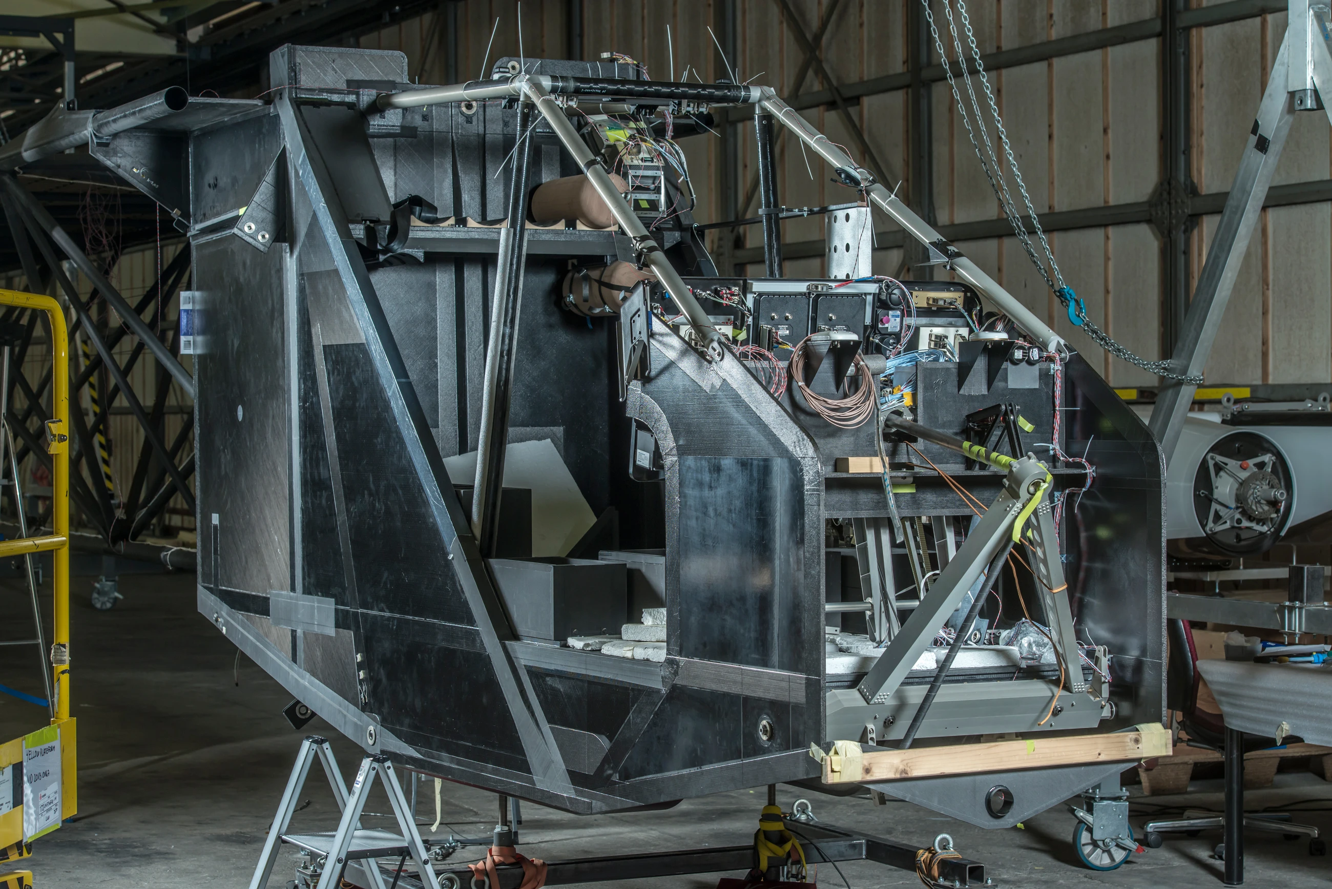 Partially assembled cockpit