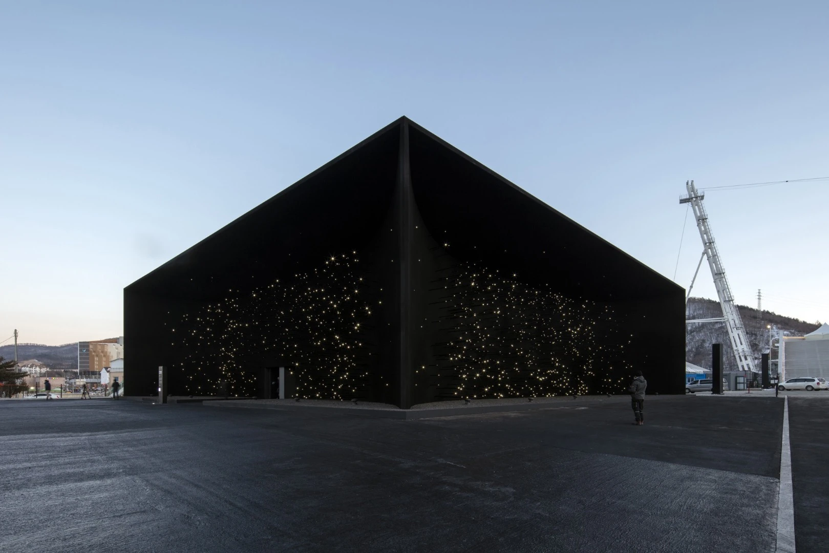 The super-black structure is covered in Vantablack VBx2 spray paint