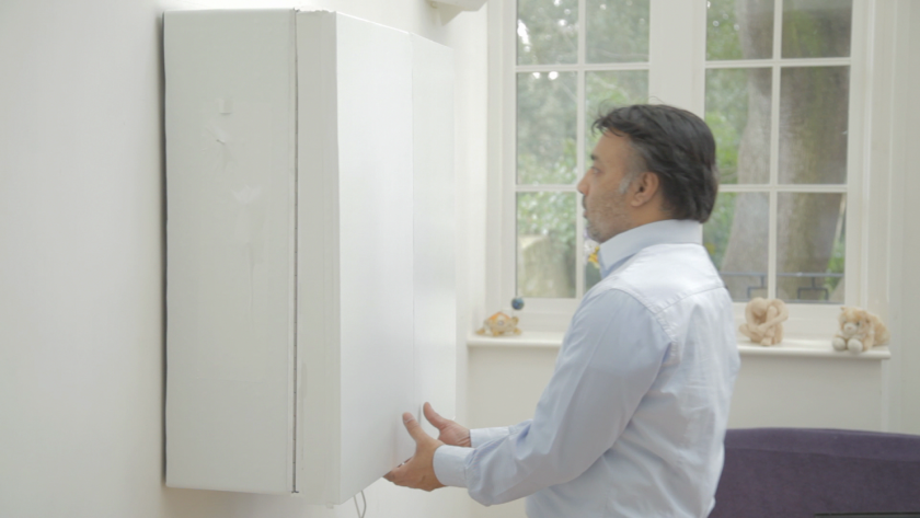 The IR3 has the unique feature of folding flat to mount on a wall