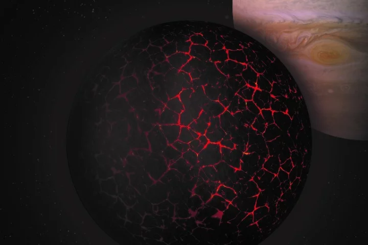 Artist's impression of the formation of a primordial crust on Mars