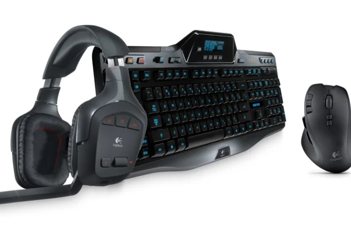 Logitech has added a wireless surround sound headset, a 13-button mouse and a keyboard complete with stats updating LCD to its G-Series gaming range