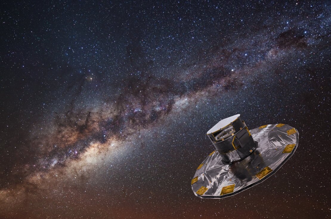 Artist's impression of Gaia mapping the Milky Way