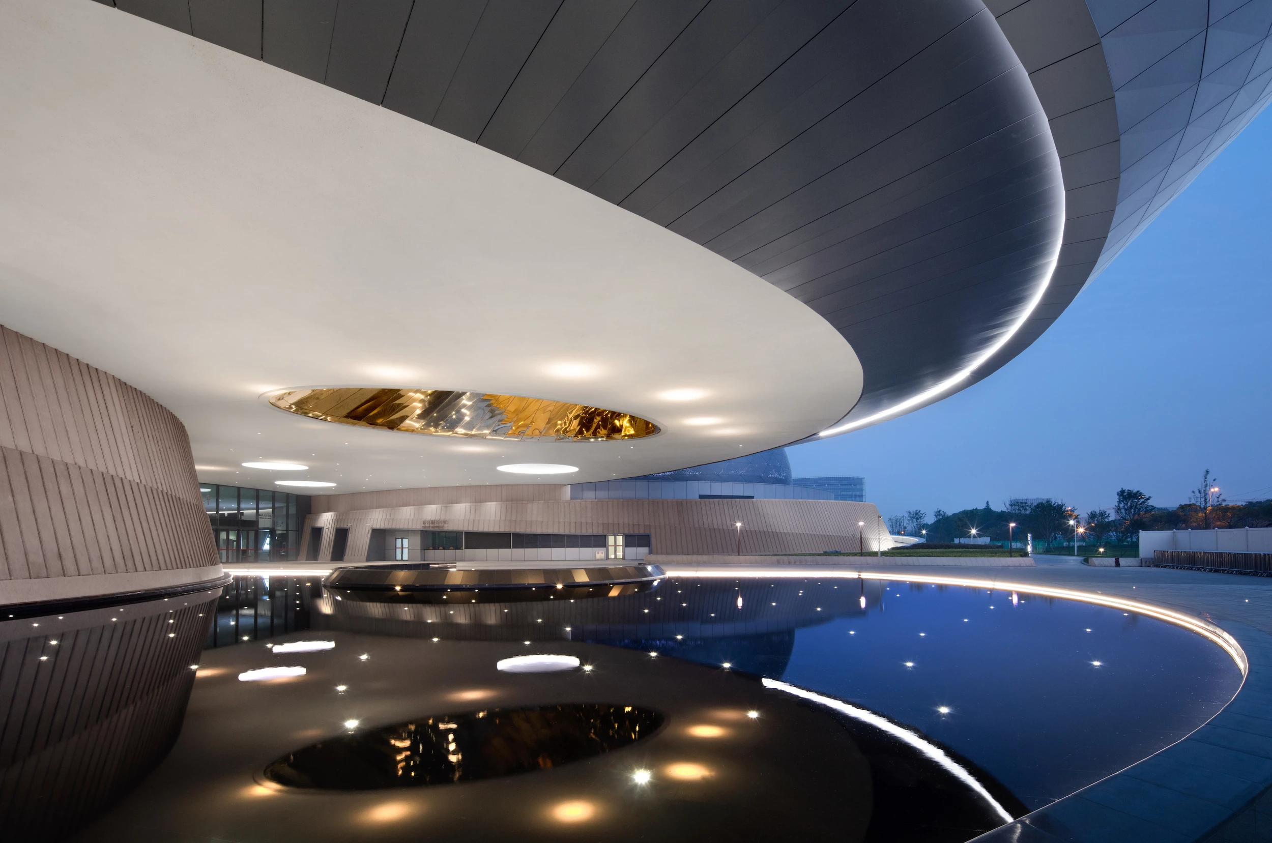 The Shanghai Astronomy Museum's Oculus is located near its entrance