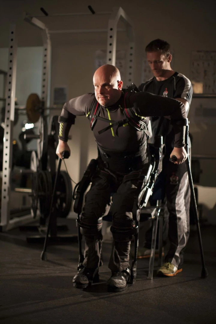 UCLA researchers claim to have provided the means for a person with chronic, complete paralysis enough voluntary control to actively walk with a robotic exoskeleton.