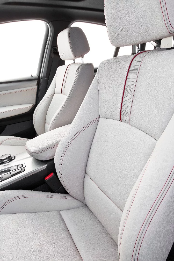 A wide range of options are available inside, including contrast stitching