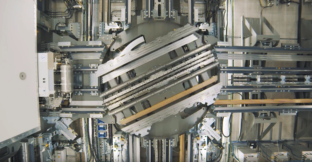 A close up of the magnetic pivoting system