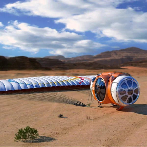 Artist's rendering of the capsule as it lands on its landing gear (Image: World View Enterprises)