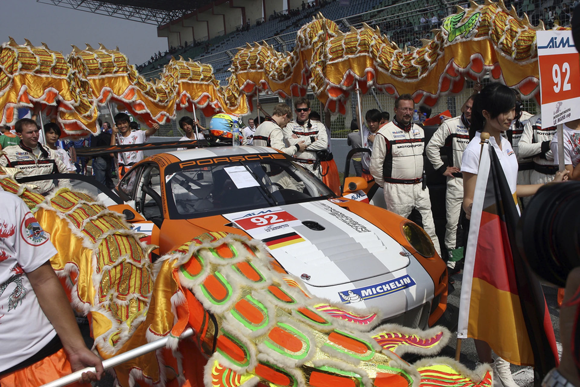 The 911 GT3 R Hybrid in Zuhai last week.