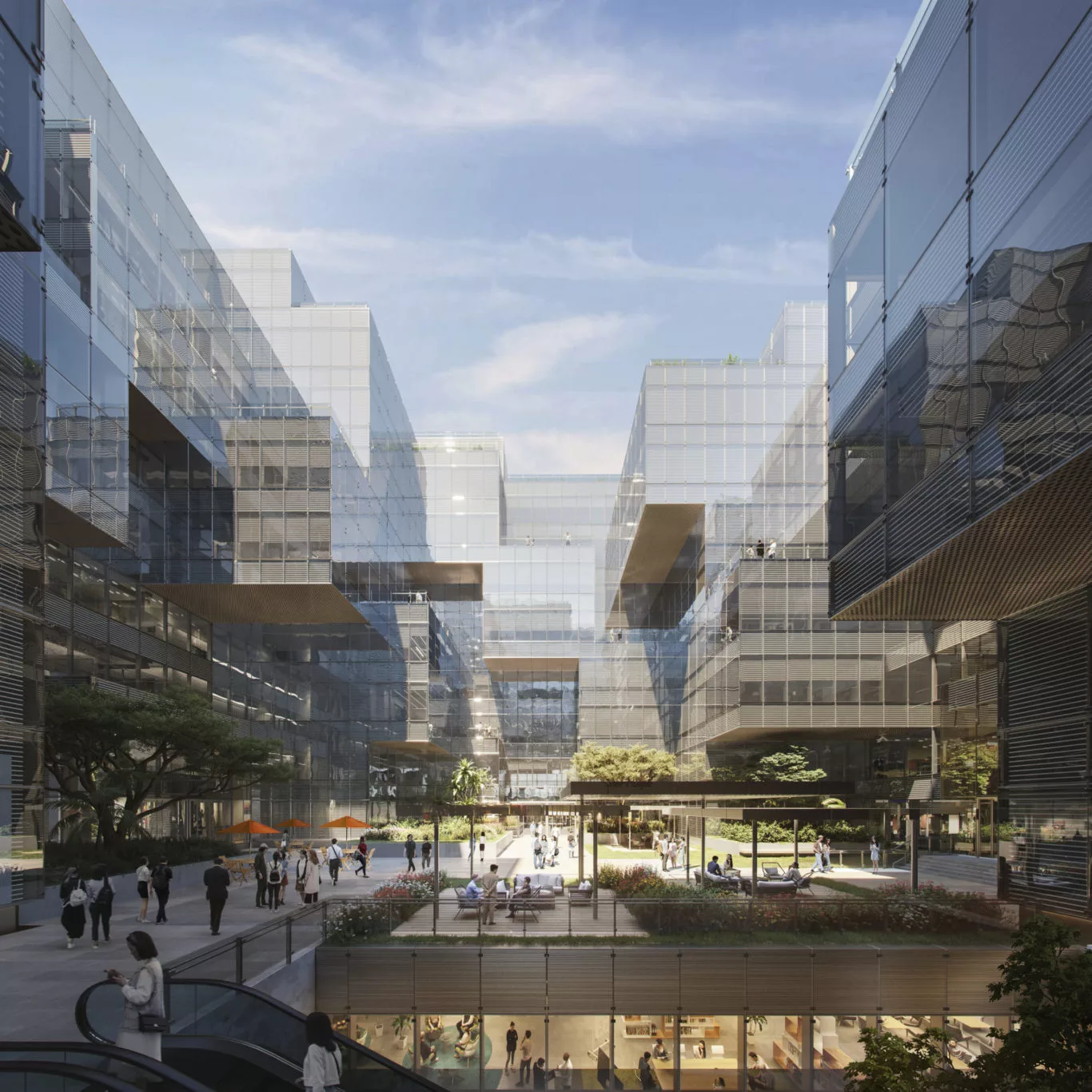 The Alibaba Shanghai Campus Headquarters will be arranged around a large central courtyard area