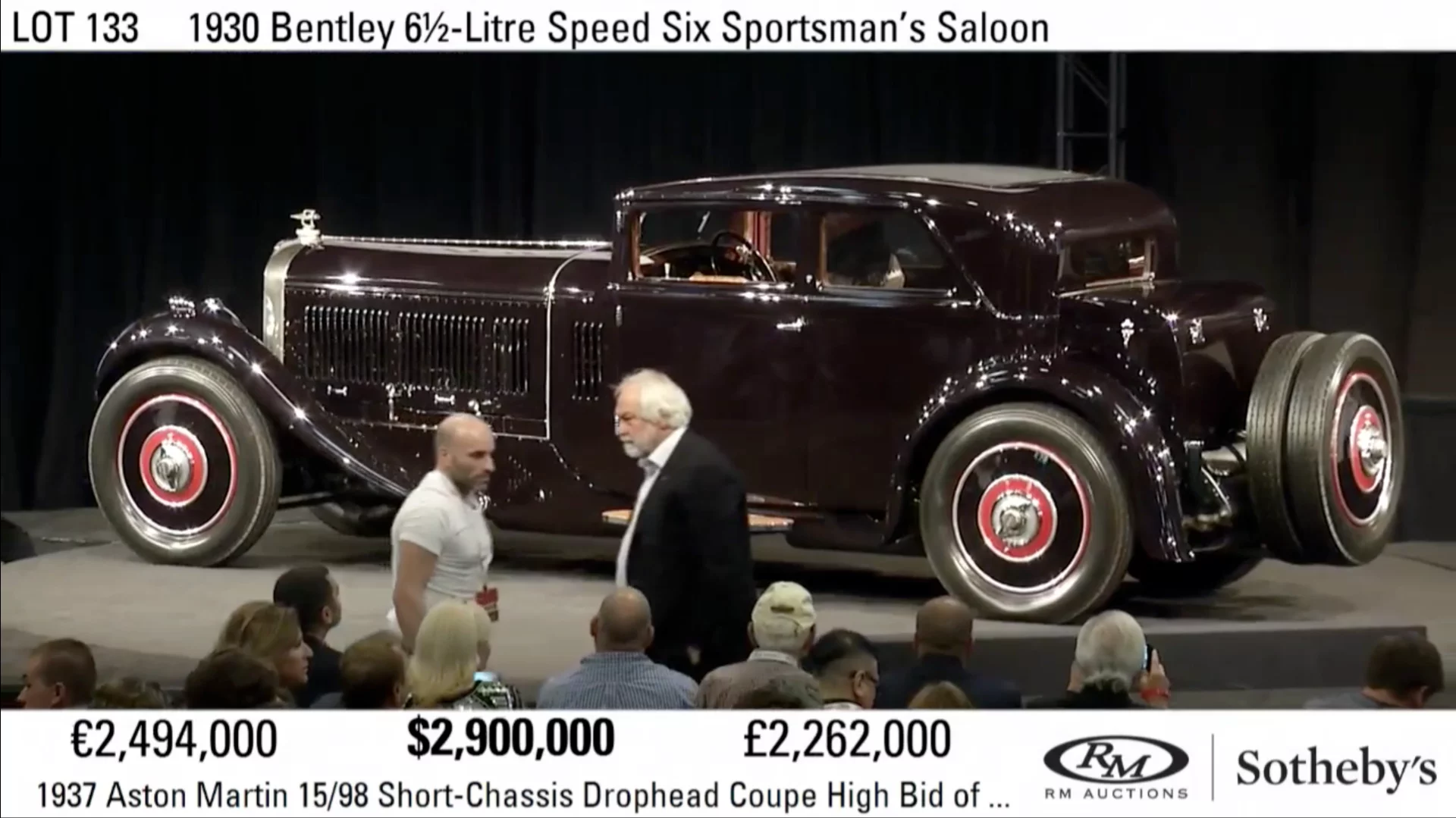 $3,410,000 | 1930 Bentley 6½-Litre Speed Six Sportsman's Saloon by CorsicaEstimate: $3,500,000 to $5,500,000Official Auction Description: RM-SothebysLot 133