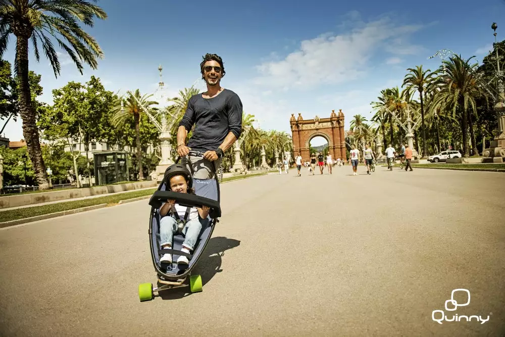 The Longboardstroller in action
