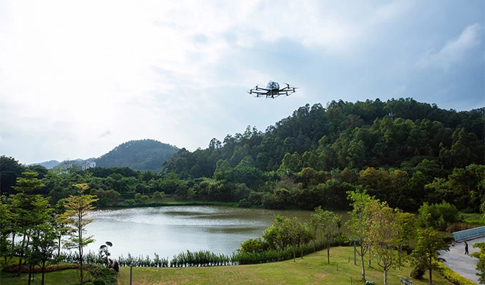 Tourists will get to see landmarks from the air in EHang's 216 two passenger air taxi