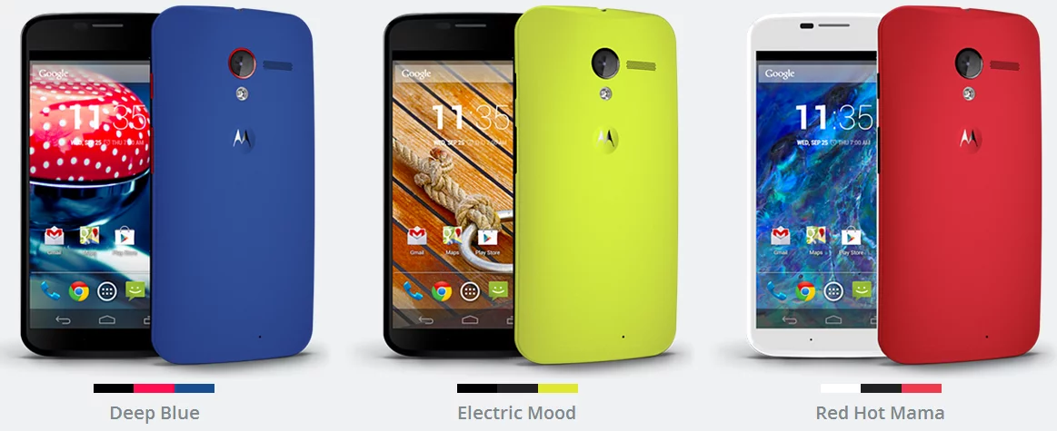 Moto maker offers a number of suggested design themes