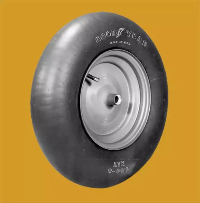 MET wheel, which is the only pneumatic tire to be used on the Moon