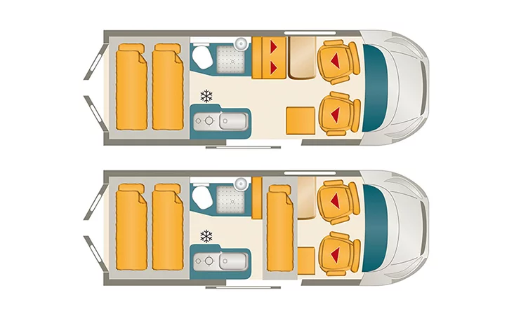 Karmann Dexter 560 4x4 day/night floor plans