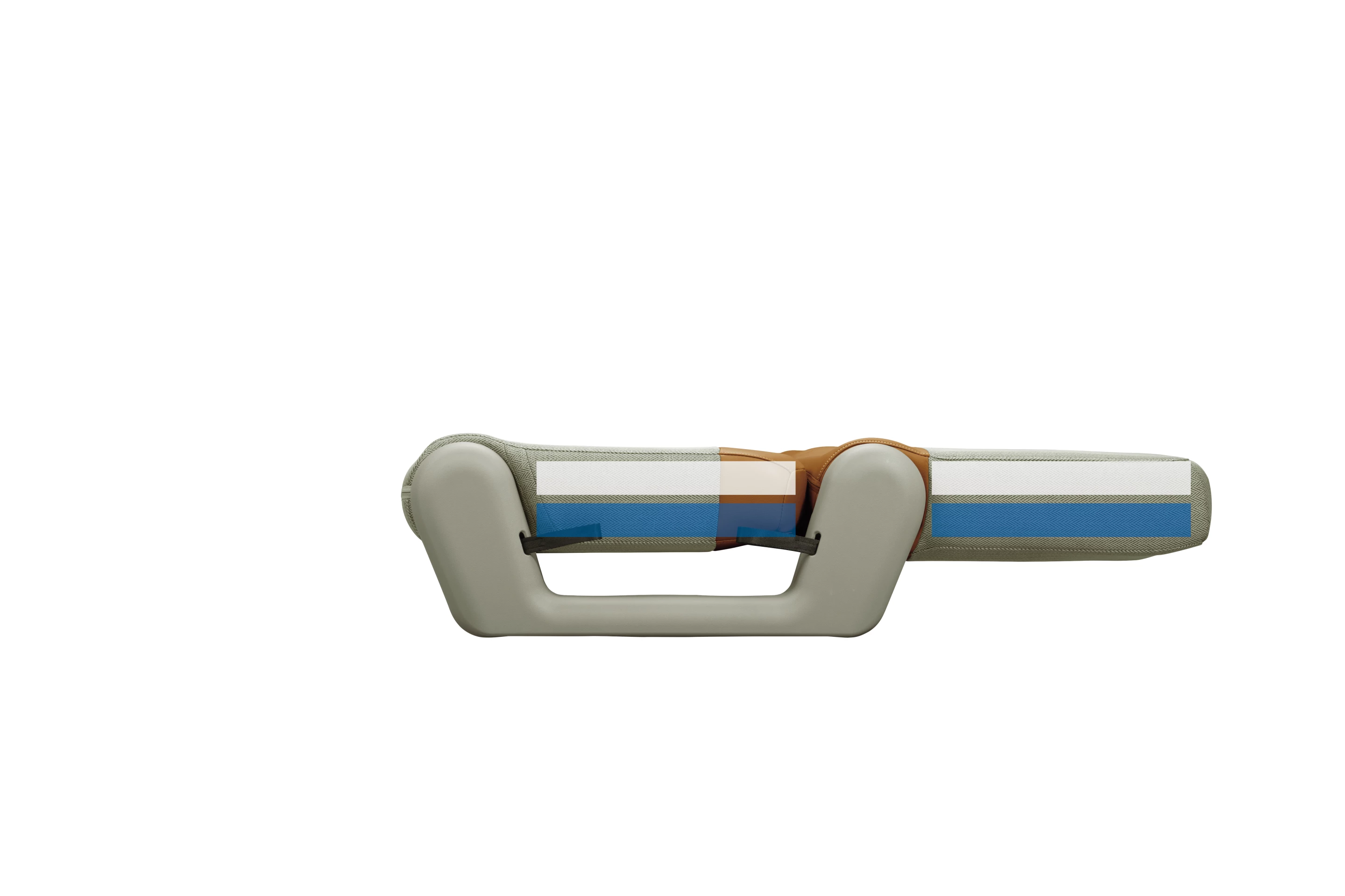 Once folded down, the rear bench combines with the additional mattress panels to create a double bed