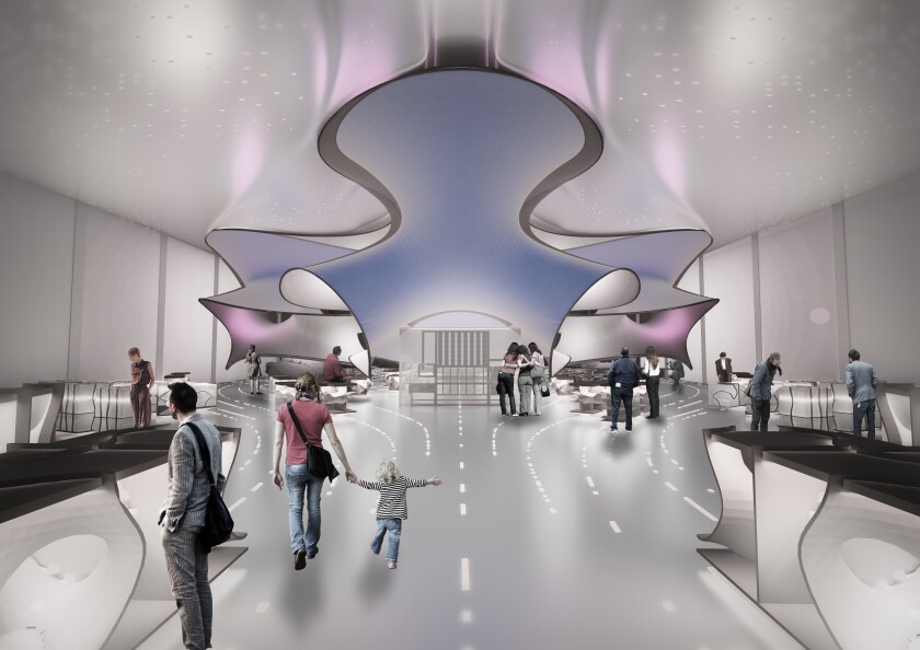 View from west gallery entrance (Image: Zaha Hadid Architects)