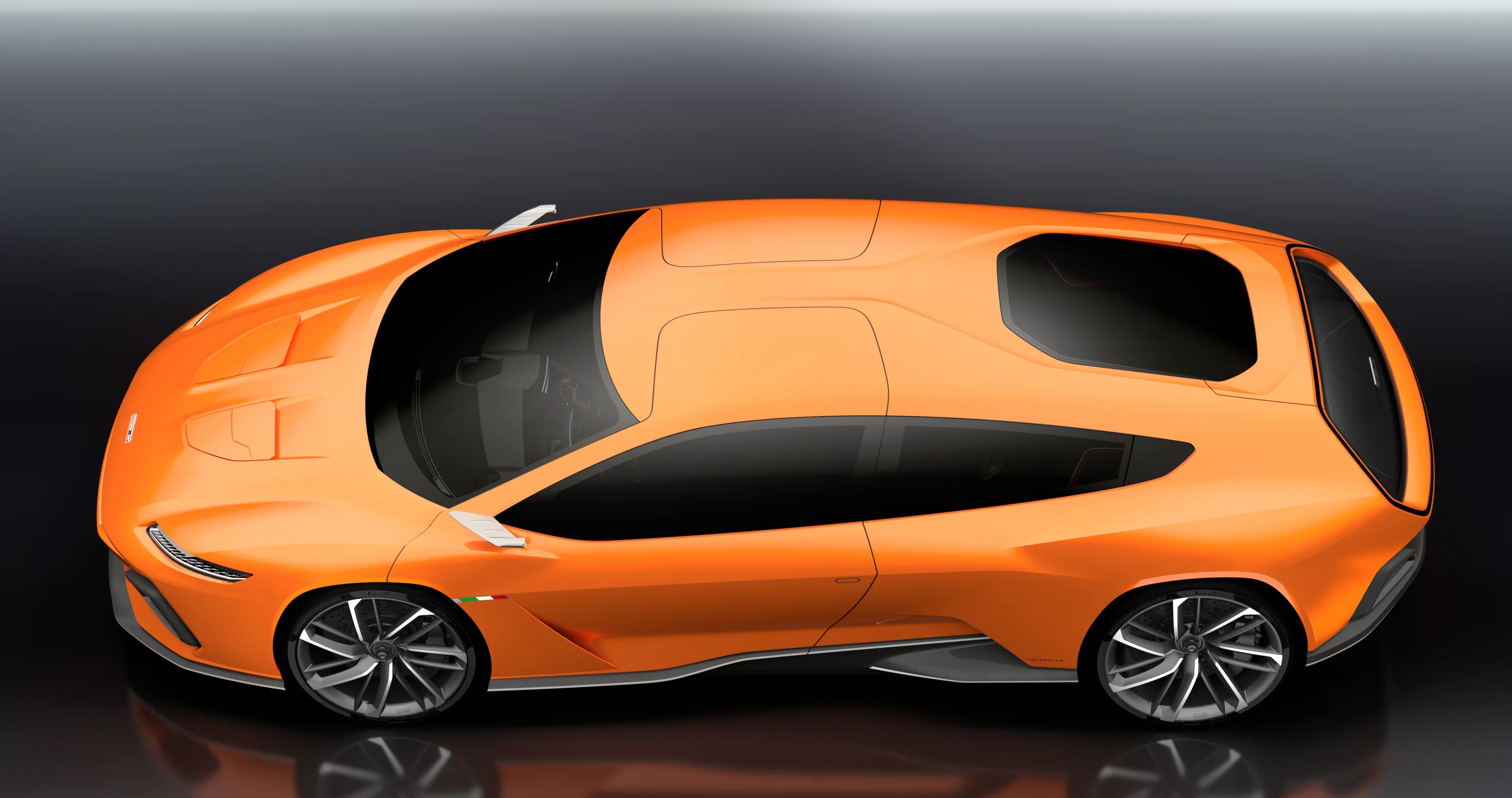 In addition to the hexagonal rear windshield, there's an octagonal glass panel on the downslope of the roof