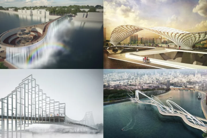 Design submissions for a new bridge in London linking Nine Elms and Pimlico have been revealed (Image: NEP Bridge Competition)